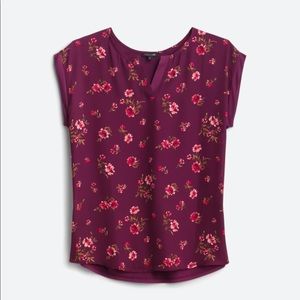 Papermoon Reece Mixed Material blouse- purple floral, mixed media